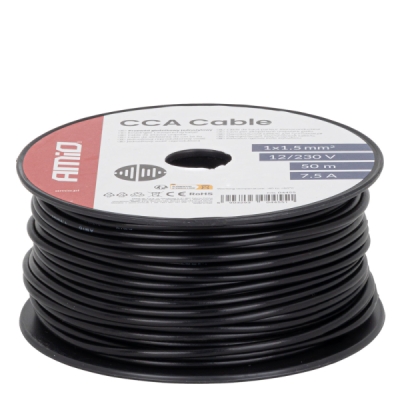 Vodič reproduktora jednožilový CCA 1x1.5mm2 50m 7.5A 12/230V AMiO-04455