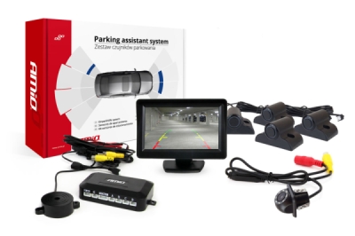 Parkovací asistent TFT01 4,3" s kamerou HD-305-LED 4-senzorové čierne Truck