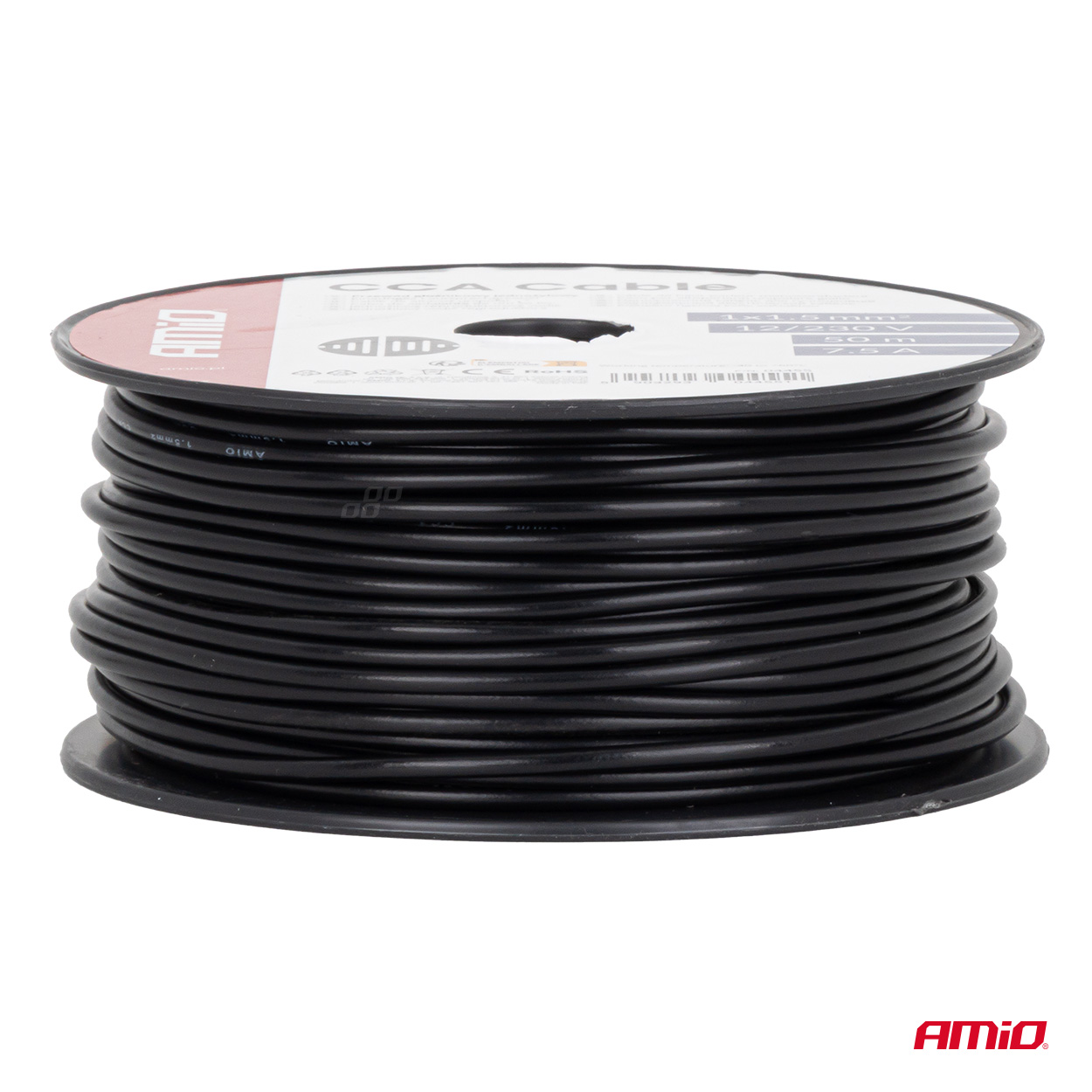 Vodič reproduktora jednožilový CCA 1x1.5mm2 50m 7.5A 12/230V AMiO-04455