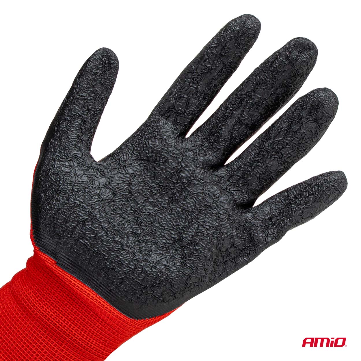 Ochranné rukavice polyesterové, potiahnuté latexom, veľkosť 10 (2 páry), trieda 2121X – AMiO-04637