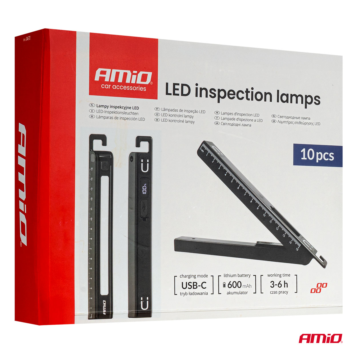 LED inšpekčné baterky, 10 kusov AMiO-04670