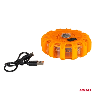 Núdzové svietidlo LED 12SMD+3SMD 650mAh (BATT) červená AMiO-04673