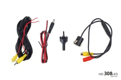 Parkovací asistent TFT01 4,3” s kamerou CAM-308 LED, 4-senzorové čierne