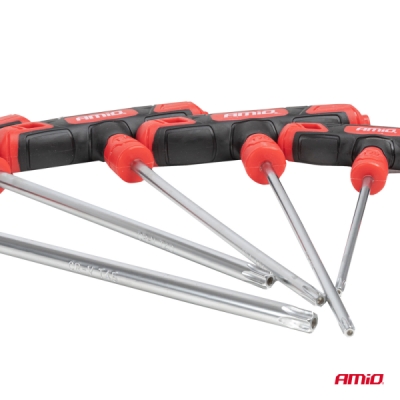 Sada torx kľúčov s priečnou rukoväťou 8 kusy AMiO-04827