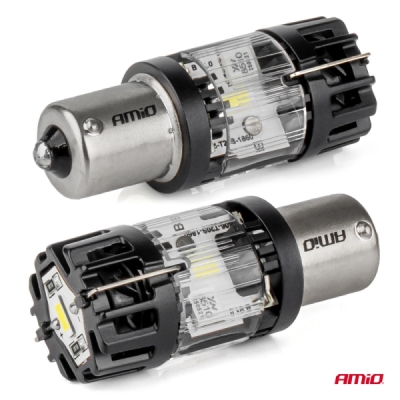 LED žiarovka LumiTec BA15S P21W 12V FULL CANBUS biela 1 ks AMiO-04688
