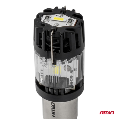 LED žiarovka LumiTec BA15S P21W 12V FULL CANBUS biela 1 ks AMiO-04688