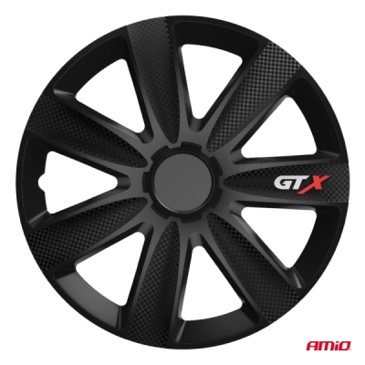 Puklice GTX 17” čierny karbón sada 4ks COLOR BOX