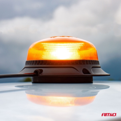 Výstražný maják W21m Magnet / 3 skrutky R65 R10 18LED 12/24V IP56 AMIO-02925