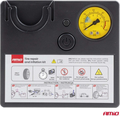 Sada na opravu defektov a hustenie pneumatík 19mm 12V AMIO-04929