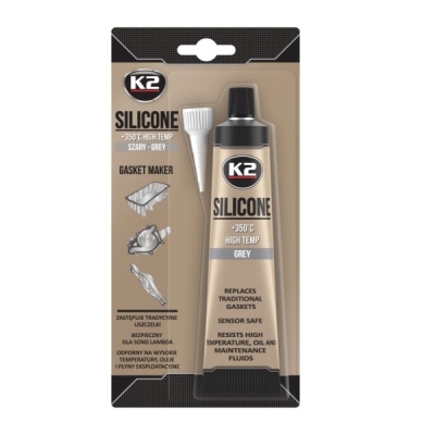 K2 - Šedý silikón v tube +350 °C 85g
