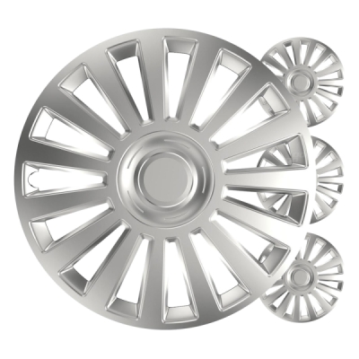Puklice Luxury 13” strieborná sada 4ks COLOR BOX