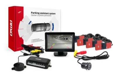 Parkovací asistent TFT01 4,3" s kamerou HD-307-IR 4-senzorové čierne vnútorné
