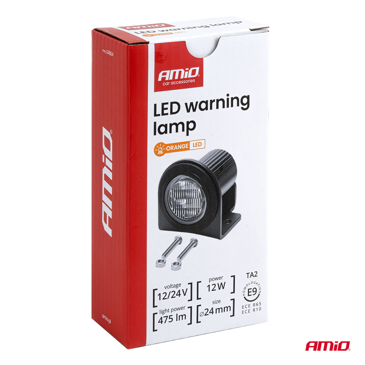 LED výstražný maják R65 12V 24V 12W AMiO-04864