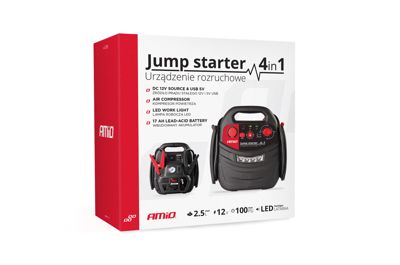 AMIO - Štartovací zdroj 4v1, 12V 17Ah 900A JS01