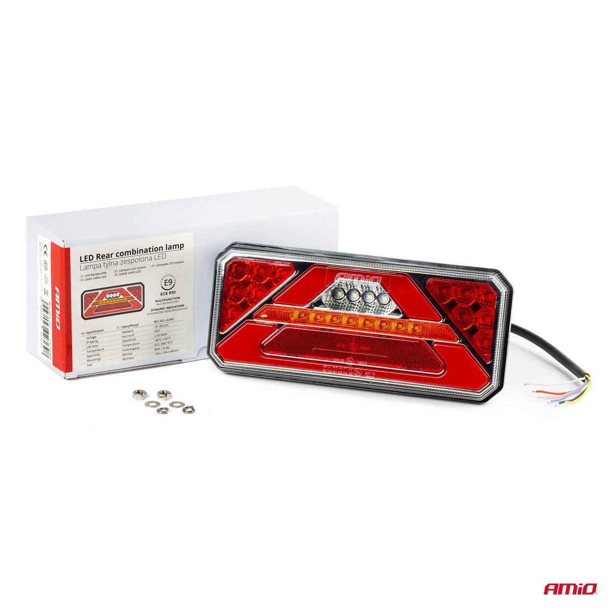 Svetlo zadné združené LED dynamické ĽAVÉ RCL-02-L