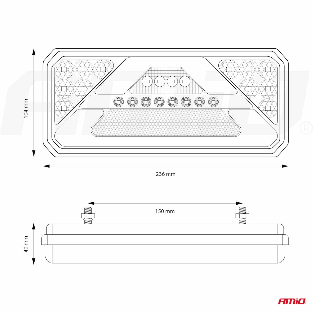 Svetlo zadné združené LED dynamické ĽAVÉ RCL-02-L