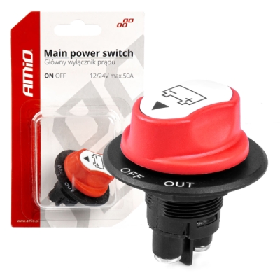 Hlavný vypínač autobatérie 12/24V max.50A AMiO-03025