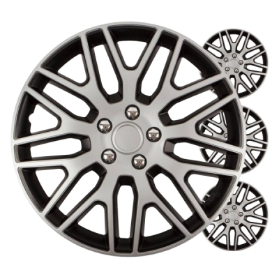 Puklice Dakar 17” čierno - strieborná sada 4ks COLOR BOX