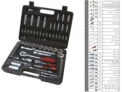 Sada nářadí gola 1/2", 1/4" 96 kusů KS TOOLS 917.0796