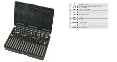 Sada nářadí gola 1/2", 1/4" 57 kusů KS TOOLS 911.4305