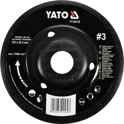 Rotační rašple úhlová jemná 125 mm typ 3 Yato YT-59170
