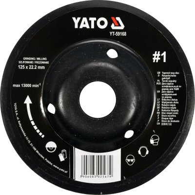 Rotační rašple úhlová jemná 125 mm typ 1 Yato YT-59168