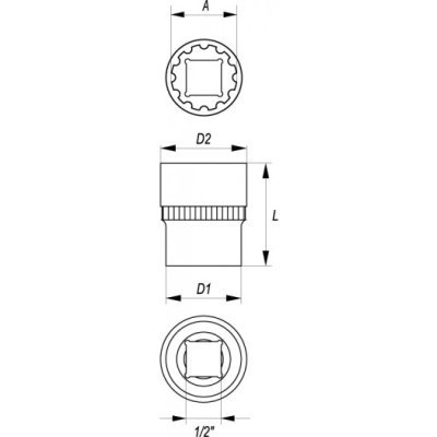 Nástavec 1/2" YATO 32 mm vícezubý