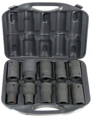 Hlavice nástrčná, rázová 1", sada 10ks, 17-41mm GEKO G10075
