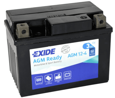Motobaterie Exide Bike AGM Ready 12V, 3Ah, AGM12-4