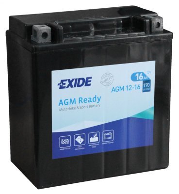 Motobaterie Exide Bike AGM Ready 12V, 16Ah, AGM12-16