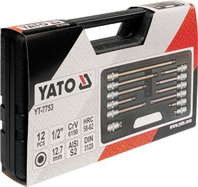 Bity sada 12 ks HEX, SPLINE Yato YT-7753
