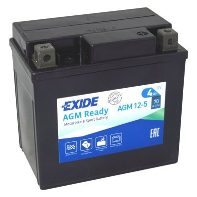 Motobaterie Exide Bike AGM Ready 12V, 4Ah, AGM12-5