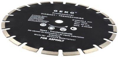 Kotouč řezný diamantový segmentový na asfalt 350x25,4mm GEKO G00279