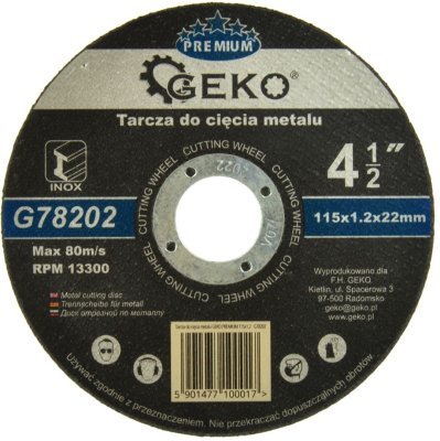 Kotouč řezný na ocel, 115x1,2x22mm GEKO PREMIUM G78202
