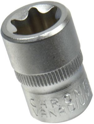 Nástrčné hlavice torx E5-16, 1/4", 3/8", 9ks na liště GEKO G10169