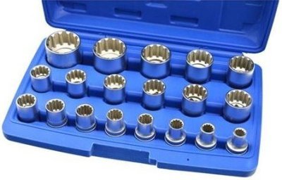 Nástrčné hlavice 8-32mm, sada 19ks, 12-hran v kufru GEKO G13546