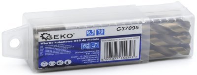 Kobaltový vrták do kovu HSS-Co, DIN 338, 9,5mm, 10ks GEKO G37095
