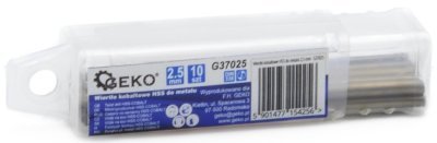 Kobaltový vrták do kovu HSS-Co, DIN 338, 2,5mm, 10ks GEKO G37025