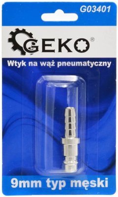 Rychlospojka vzduchová, vsuvka pro hadici, 9mm, samec GEKO G03401