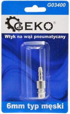 Rychlospojka vzduchová, vsuvka pro hadici, 6mm, samec GEKO G03400