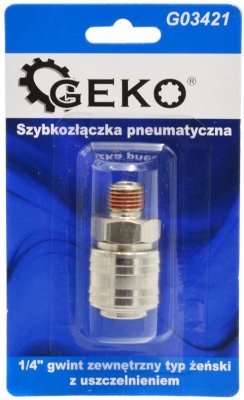 Rychlospojka vzduchová 1/4", vnější závit s těsněním, samice GEKO G03421