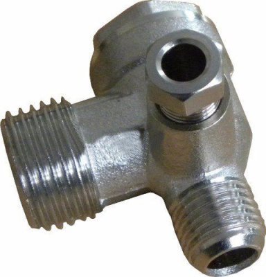 Zpětný trojcestný, odlehčovací, rozběhový ventil kompresoru 1/2" x 3/8 x 1/4" GEKO G80308