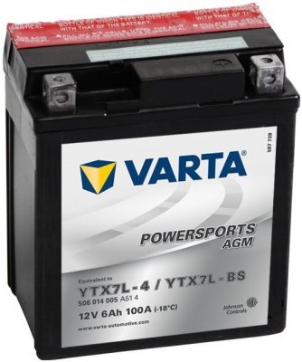 Motobaterie Varta Powersports AGM 12V, 6Ah, YTX7L-BS