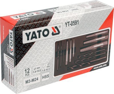 Vrtáky do přetržených šroubů YATO 12 kusů