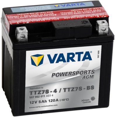 Motobaterie Varta Powersports AGM 12V, 5Ah, TTZ7S-BS