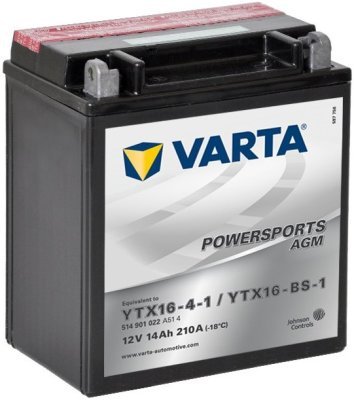 Motobaterie Varta Powersports AGM 12V, 14Ah, YTX16-BS-1