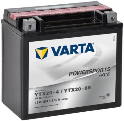 Motobaterie Varta Powersports AGM 12V, 18Ah, YTX20-BS