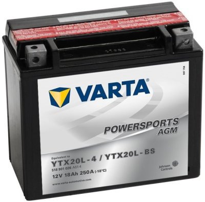 Motobaterie Varta Powersports AGM 12V, 18Ah, YTX20L-BS