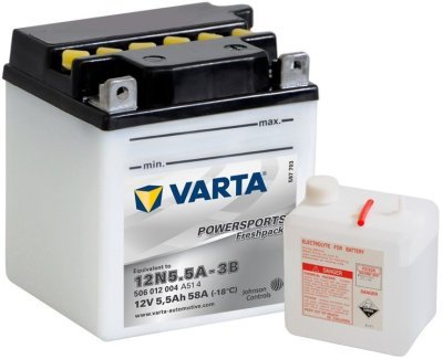 Motobaterie Varta Powersports Freshpack 12V, 5.5Ah, 12N5.5A-3B