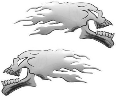 Logo 3D SKULL FLAMES 2ks